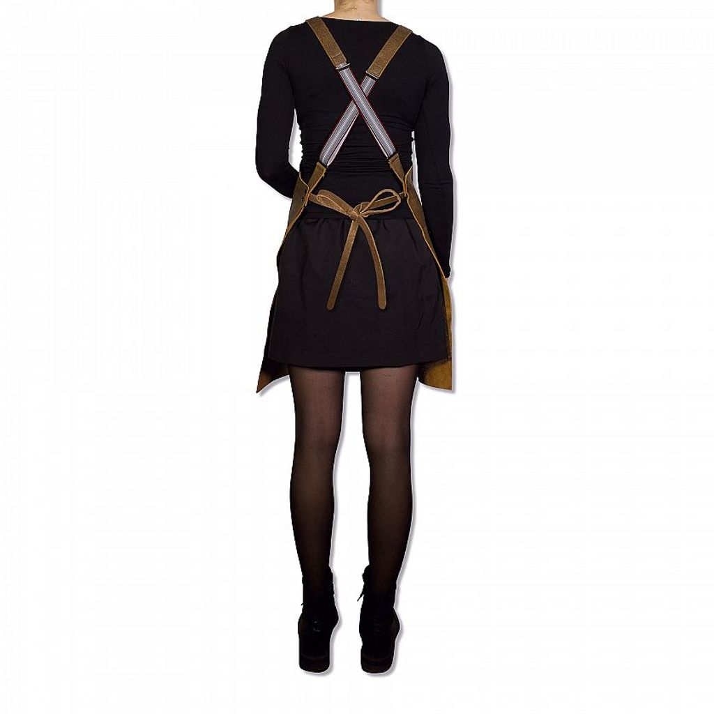 Tablier suspender cuir marron - Visuel 3